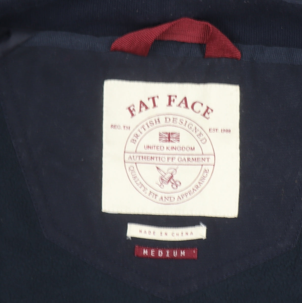 Fat Face Men's Blue Hooded Lightweight Windbreaker Jacket Medium