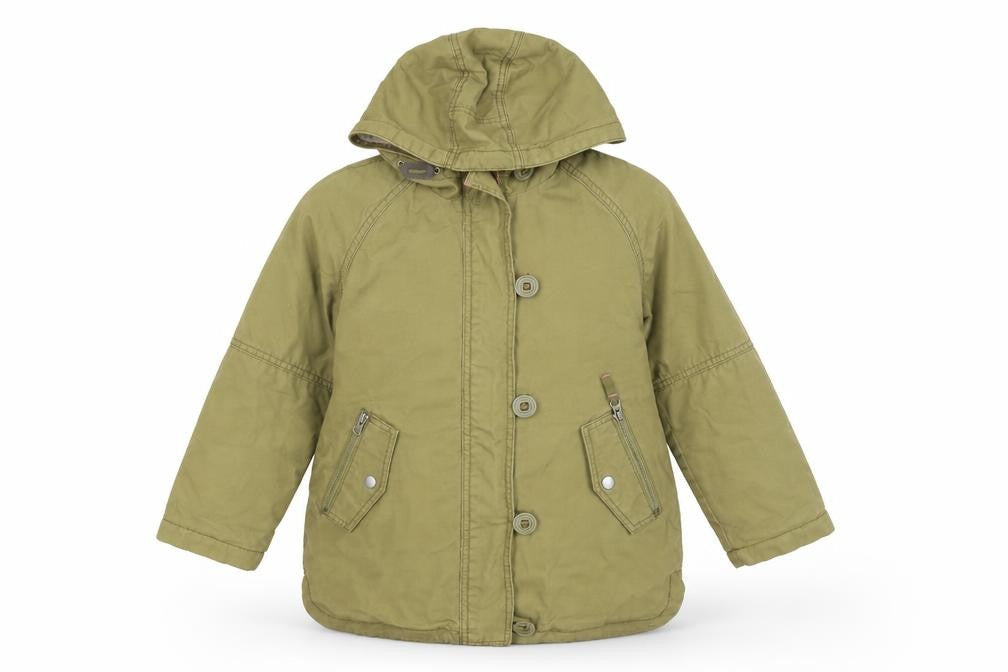 Next Girls Green Hooded Cotton Parka Coat 7 Years Lined Winter Jacket