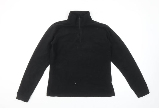 Parallel Women's Black Fleece 1/2 Zip Pullover Sweatshirt UK 10