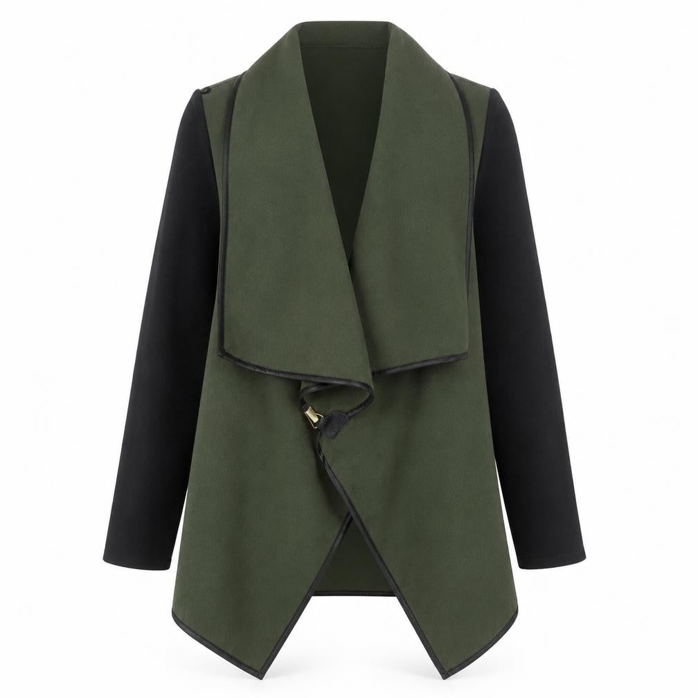 Apricot Women’s Green Coatigan S Basic Open Front Mid Length Jacket