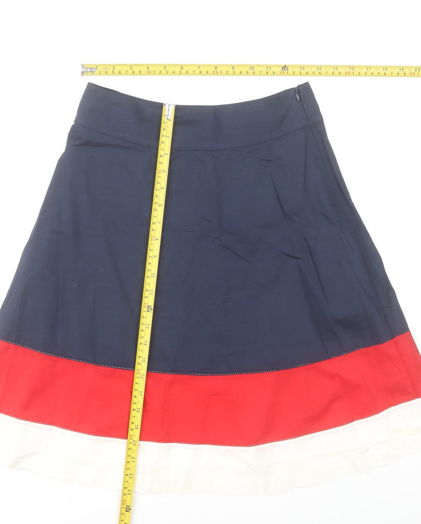 Tommy Hilfiger Women Blue Red White A-Line Cotton Skirt Size 10