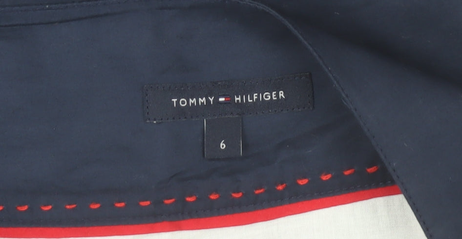 Tommy Hilfiger Women Blue Red White A-Line Cotton Skirt Size 10