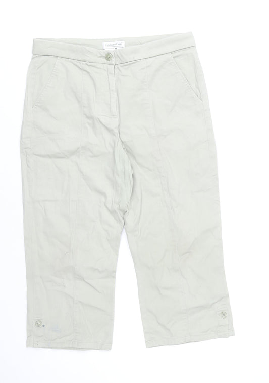 Coldwater Creek Women's Beige Cotton Capri Trousers Size 10 Petites