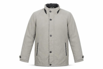 Frank Eden Men's Beige 38R Mid-Length Button Jacket