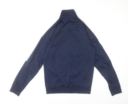 Close-up detail of Adidas Men Blue Full Zip Track Jacket, size S, Sportswear