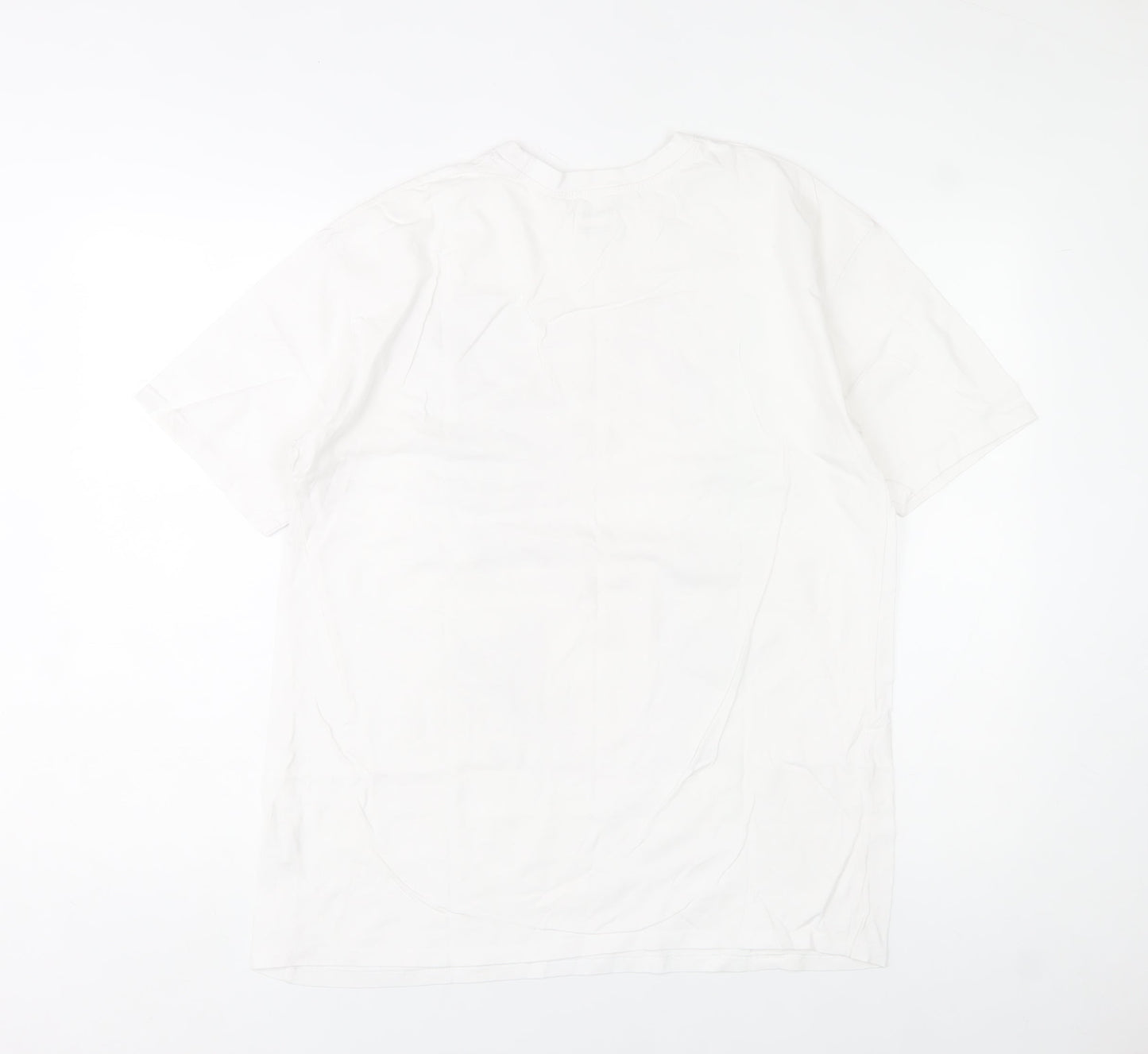 Bershka Men's White Fairy Graphic Print Cotton T-Shirt Size M