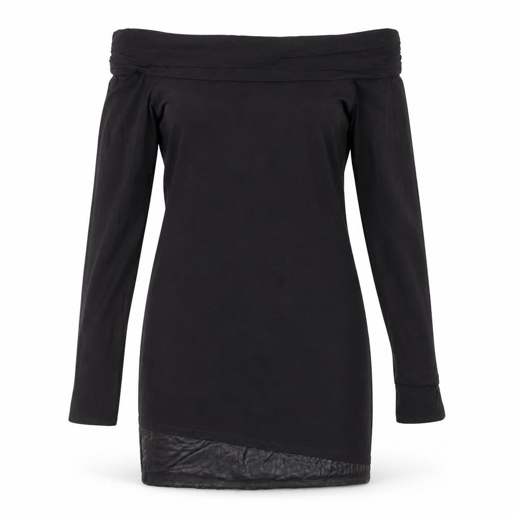 ASOS Women’s Black Off Shoulder Long Sleeve Stretch Bodycon Dress Size 12-14