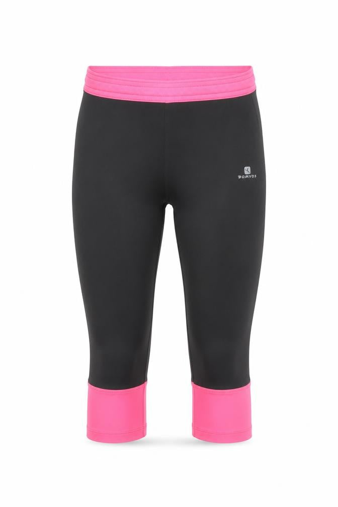 Domyos Girls Black & Pink Cropped Activewear Leggings 8 Years