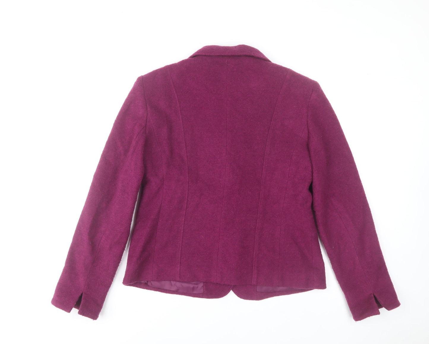 KSTN by Kirsten Women's Purple Wool Blazer Size 14 Slim Fit Lined Jacket