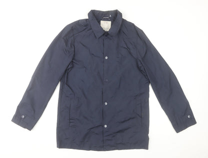 Additional front view of Zara boys’ blue polyurethane mid-length jacket 13-14 years