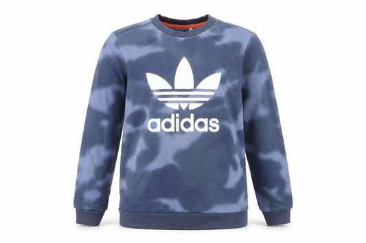 Adidas Boys Blue Sweatshirt 11-12 Years Pullover Crew Neck Logo Print