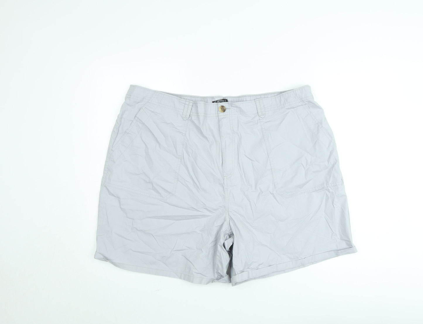 Dunnes Men’s Grey Cargo Shorts Size L 40in Elastic Waist Cotton Blend