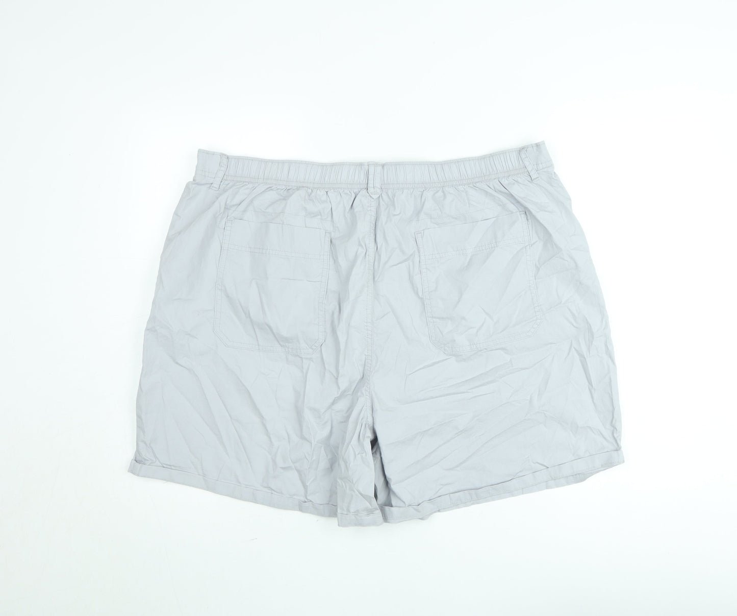 Dunnes Men’s Grey Cargo Shorts Size L 40in Elastic Waist Cotton Blend