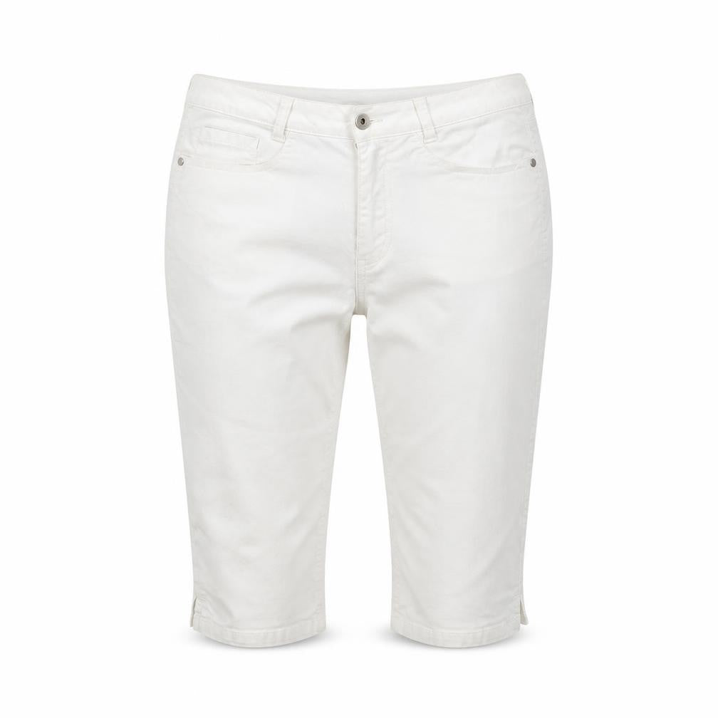 Odyssee Womens White Cotton Stretch Capri Trousers Size M