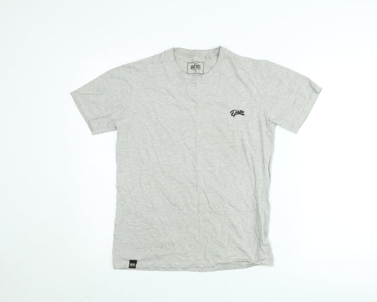 Diesel Men's Grey Crew Neck Short Sleeve Cotton T-Shirt Small
