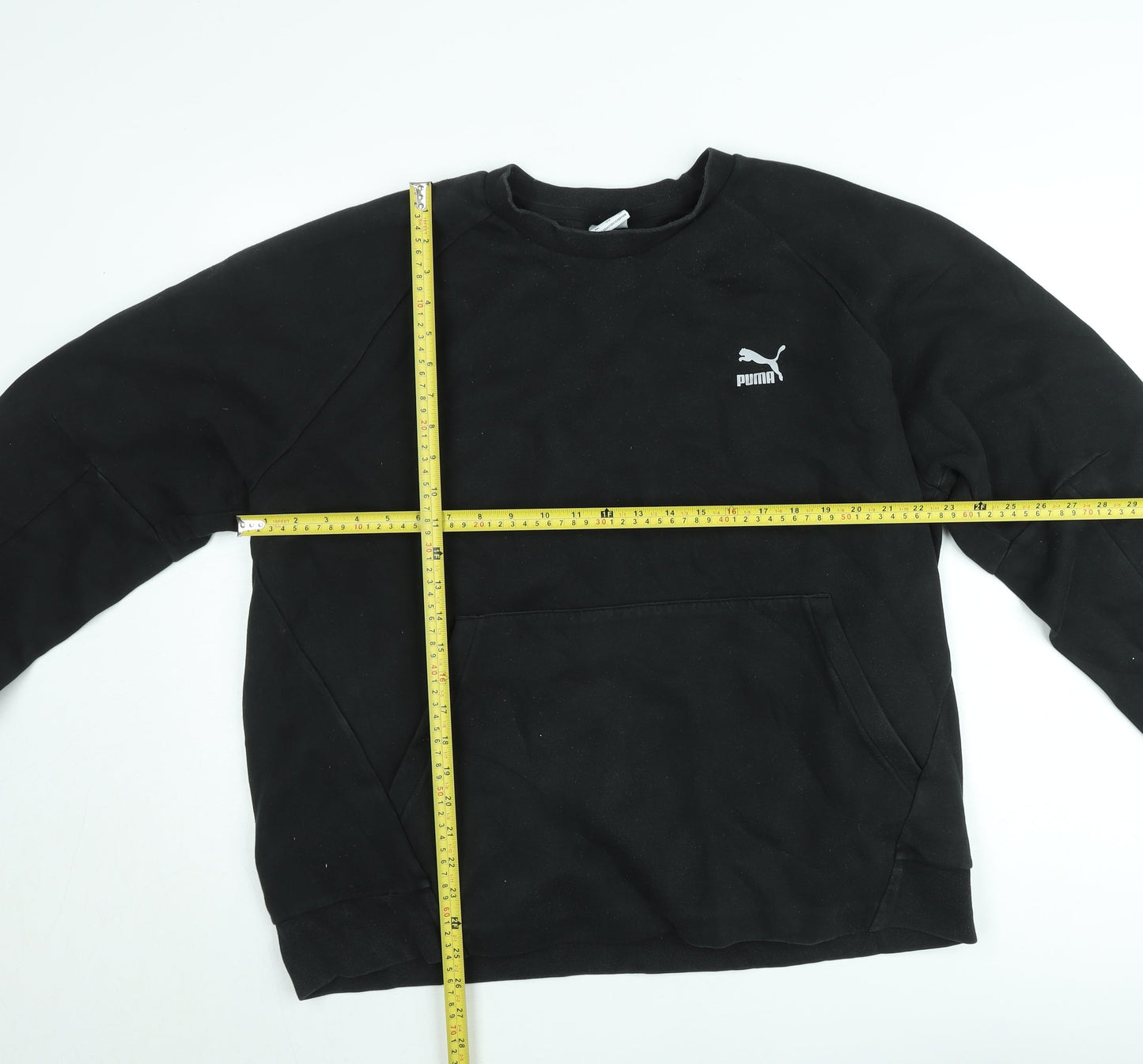Puma Men's Black 2XL Pullover Sweatshirt Crew Neck Fleece
