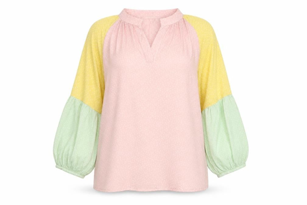Costa Mani Women's Multicoloured Polka Dot Tunic Blouse Size L