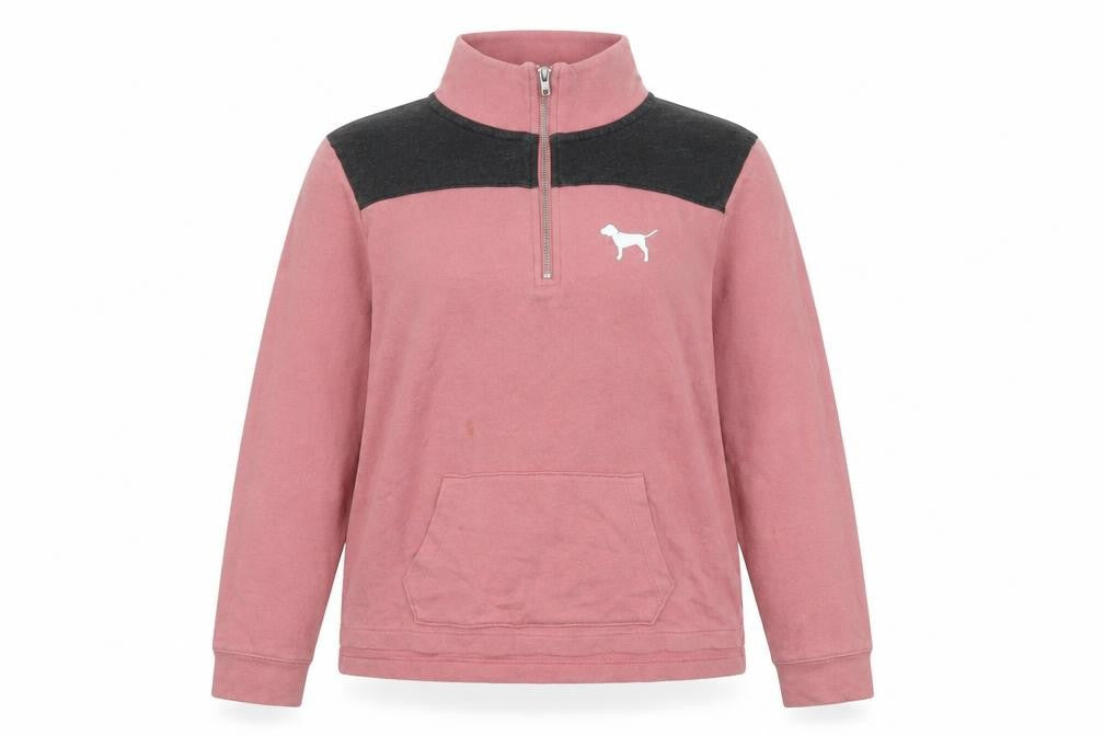 Victoria's Secret PINK Women's Pink 1/4 Zip Sweatshirt XS Cotton Blend