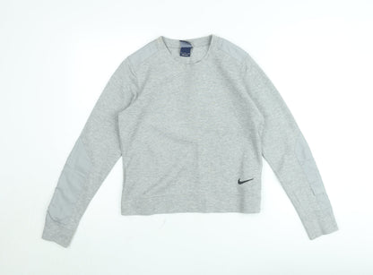 Nike Men's Grey Small Pullover Sweatshirt Crew Neck Logo Sportswear