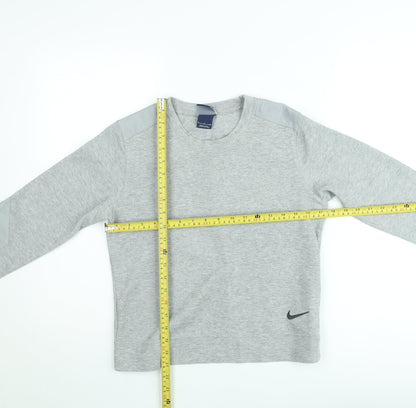 Nike Men's Grey Small Pullover Sweatshirt Crew Neck Logo Sportswear