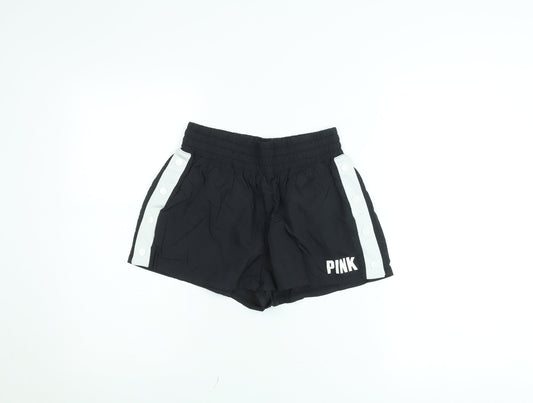 Victoria's Secret PINK Girls Black Elastic Waist Athletic Shorts Size S