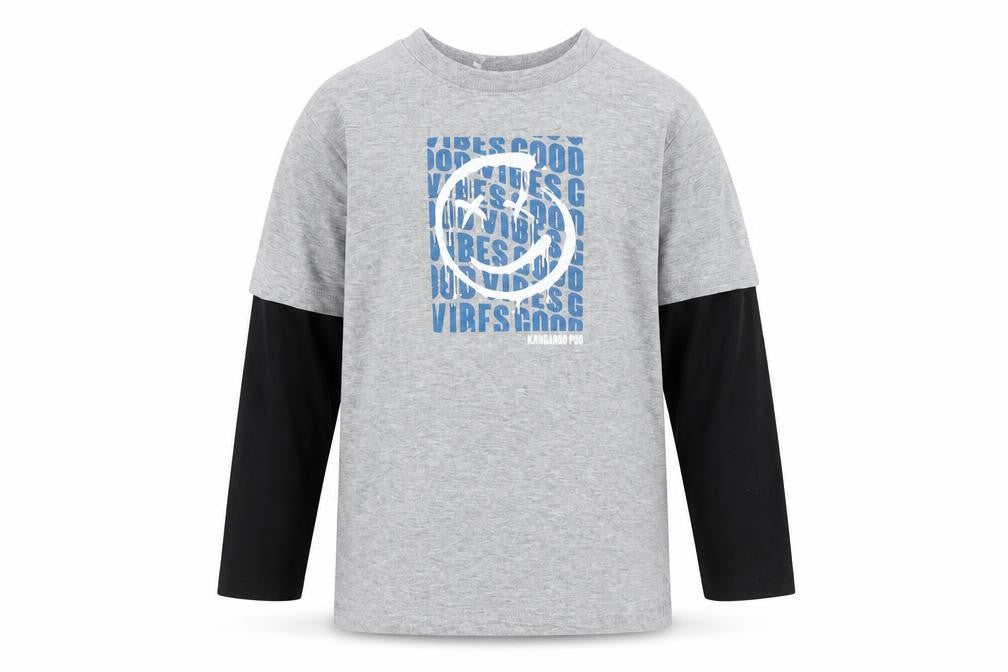 Kangaroo Poo Boys Grey Long Sleeve Graphic Pullover T-Shirt 5-6 Years