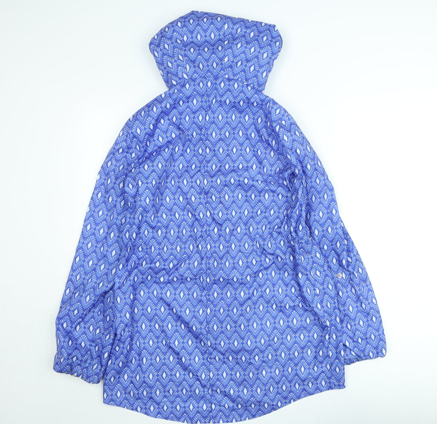 Dunnes Women Blue Hooded Rain Coat Jacket Size M