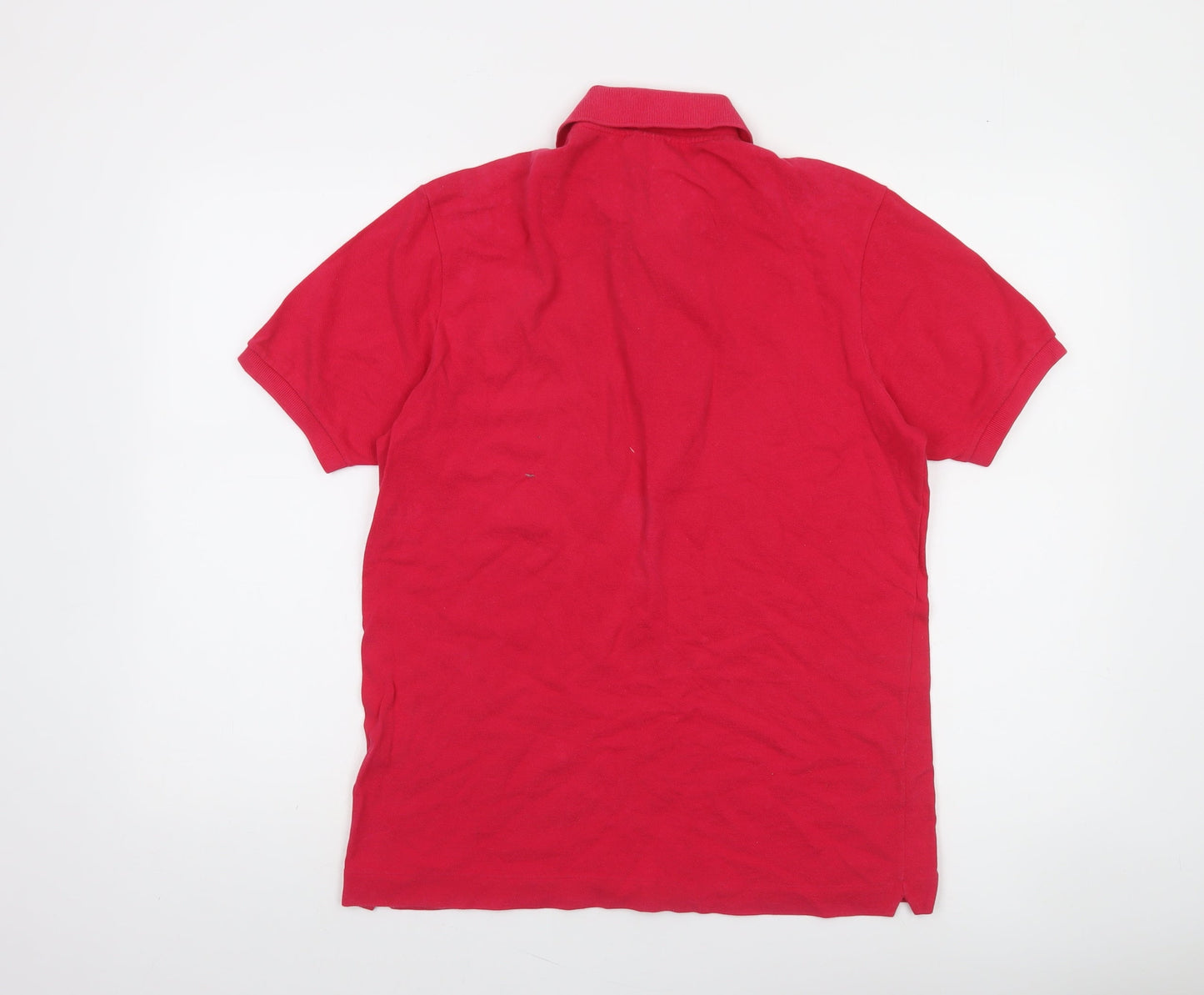 Lacoste Women Red Polo Shirt Size 12 Classic Cotton Short Sleeve
