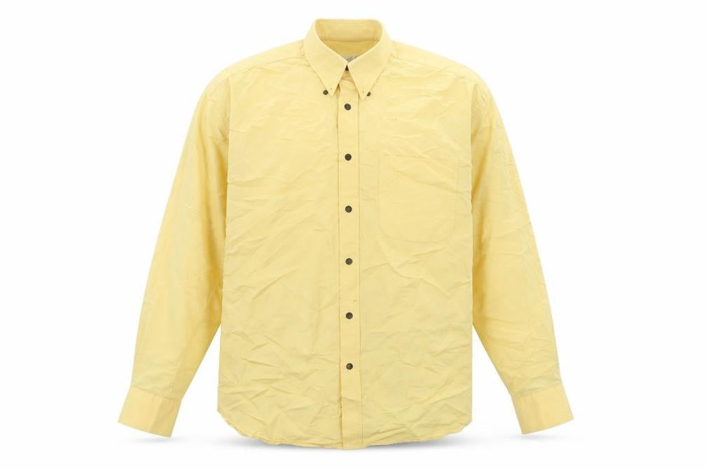 Butler & Webb Men's Yellow Button-Down Long Sleeve Shirt Size M