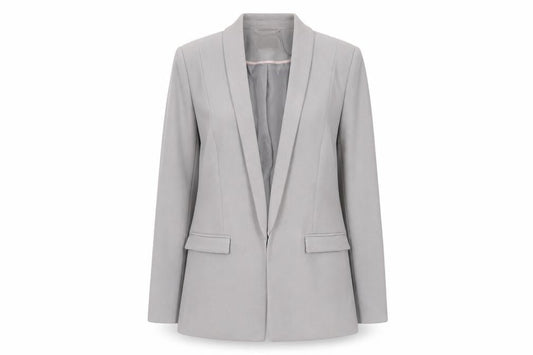 Oasis Women's Grey Shawl Lapel Single-Breasted Blazer UK 10