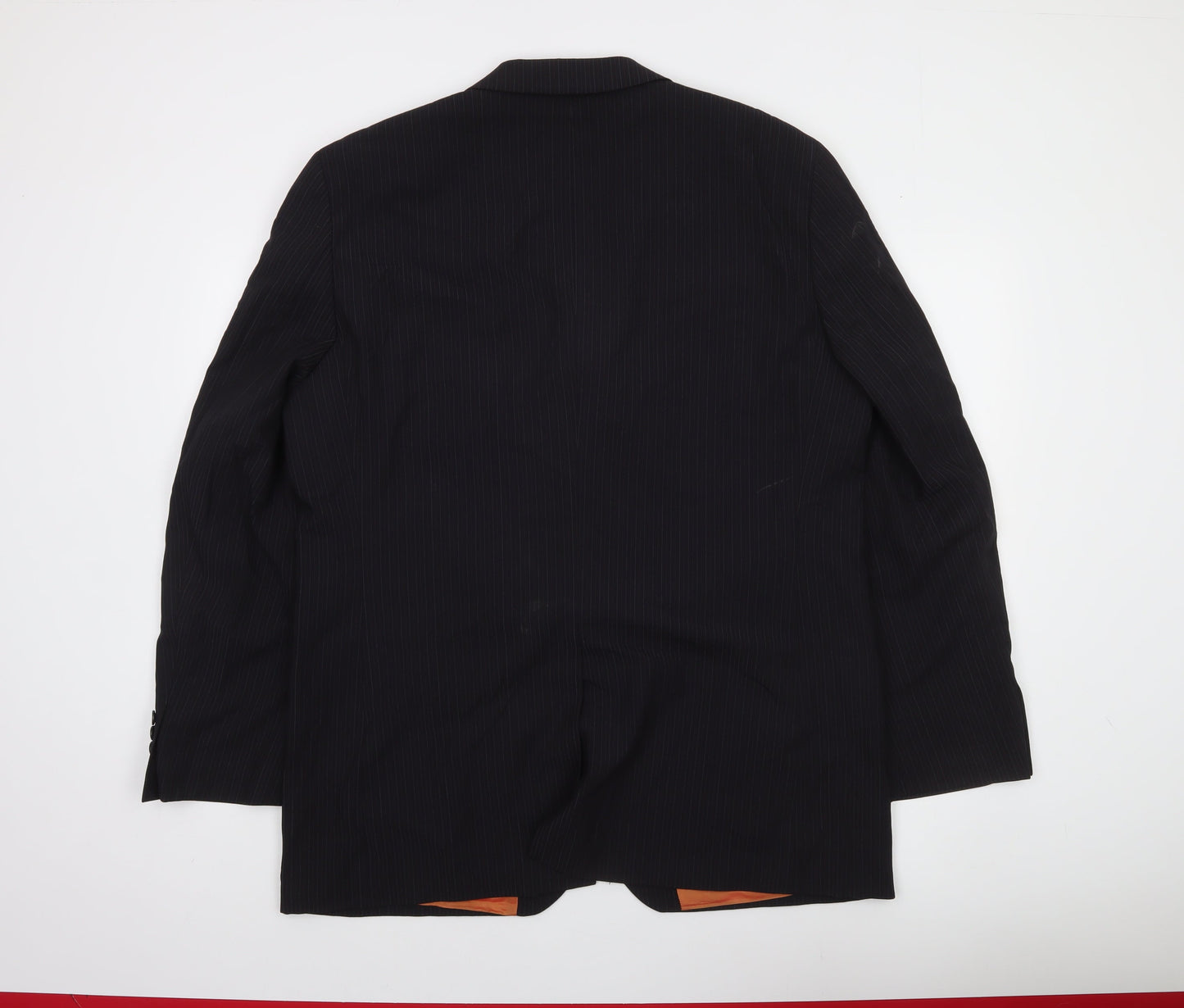 Remus Uomo Men’s Black Pinstripe Blazer Jacket 44 Regular Wool Blend