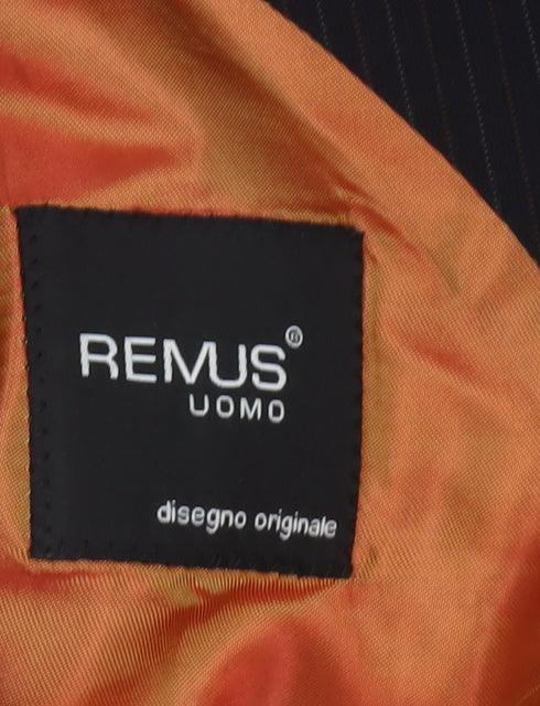 Remus Uomo Men’s Black Pinstripe Blazer Jacket 44 Regular Wool Blend