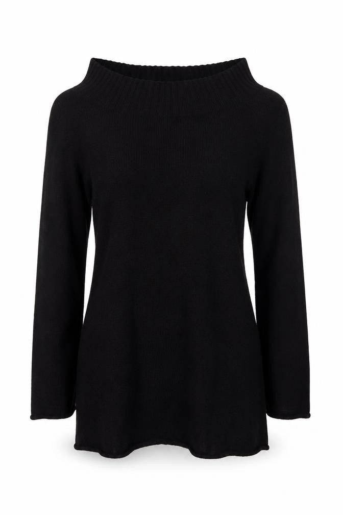ONLY Women's Black Boat Neck 3/4 Sleeve Pullover Jumper Size L