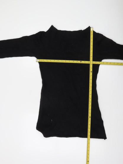 Back view of Only Women's Black Boat Neck 3/4 Sleeve jumper, size L