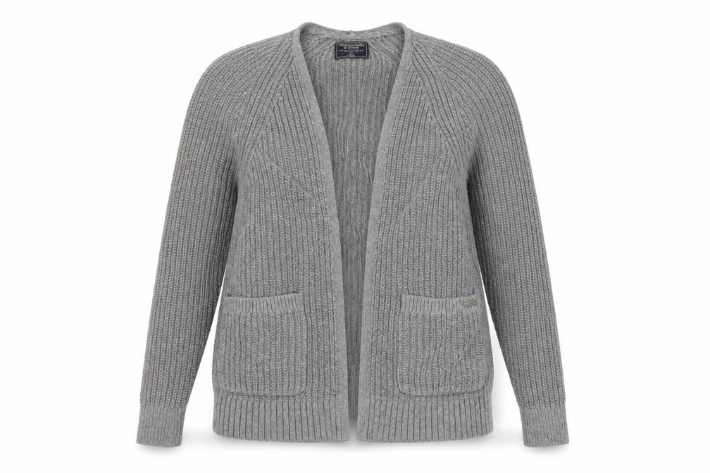 Abercrombie & Fitch Womens Grey XXS Open Knit Cotton Cardigan