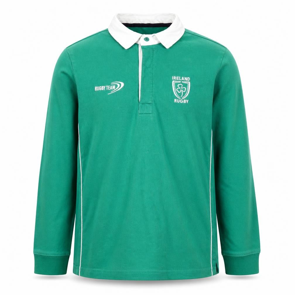 St. Bernard Boys Green Rugby Team Long Sleeve Polo Shirt 8-9 Years