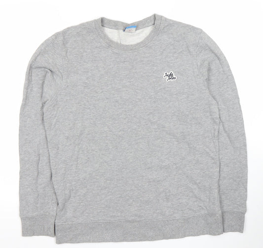 Jack & Jones Men's Grey Crew Neck Pullover Sweatshirt L