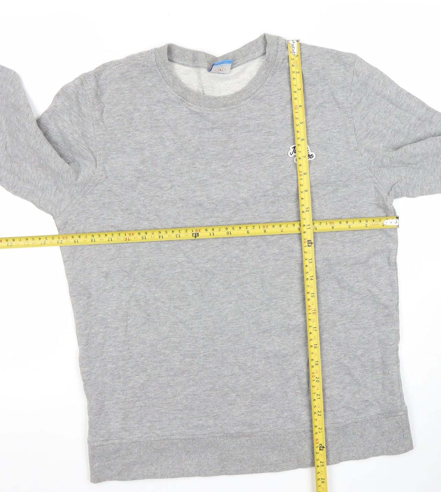 Jack & Jones Men's Grey Crew Neck Pullover Sweatshirt L