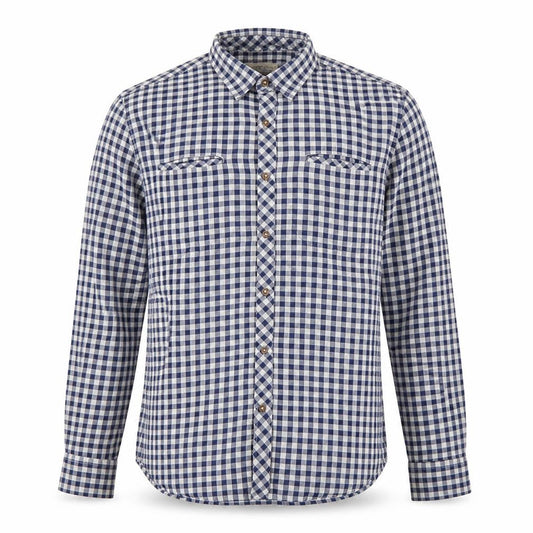 Jack Russell Men's Blue Check Cotton Button-Up Long Sleeve Shirt M