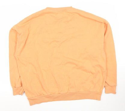 Pull&Bear Women’s Orange California Sweatshirt M Relaxed Fit
