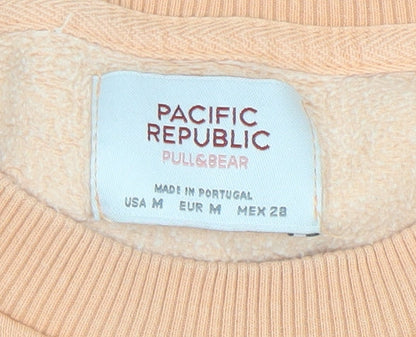 Pull&Bear Women’s Orange California Sweatshirt M Relaxed Fit