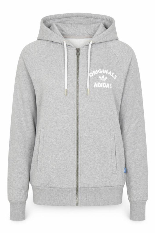 Adidas Originals Women's Grey Full Zip Hoodie Size 8