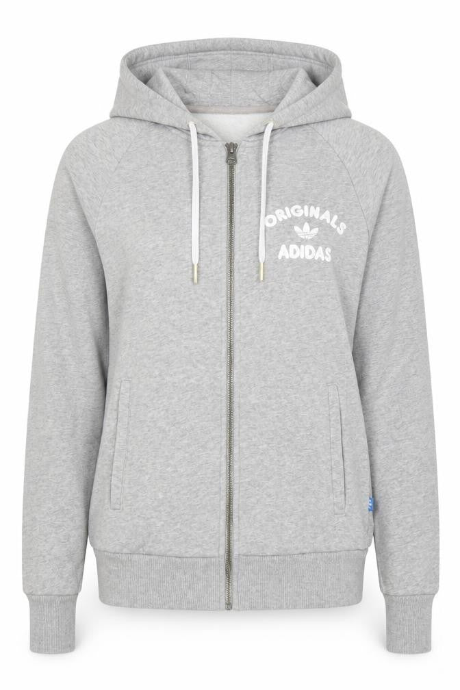 Adidas Originals Women's Grey Full Zip Hoodie Size 8