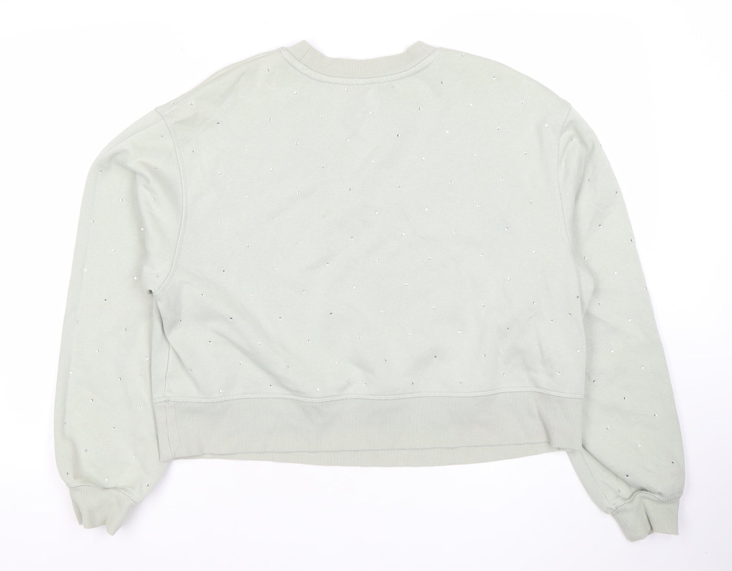 H&M Women's Grey Paris Amour Embellished Sweatshirt Size L