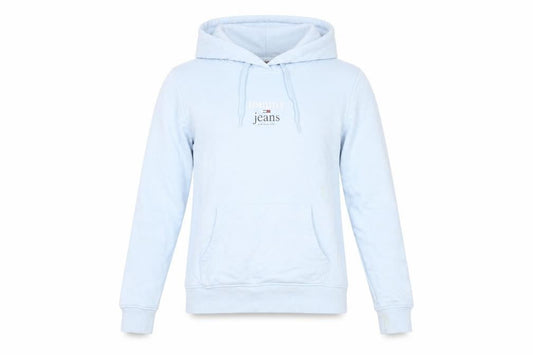 Tommy Jeans Women's Light Blue XS Pullover Hoodie Cotton Blend Casual
