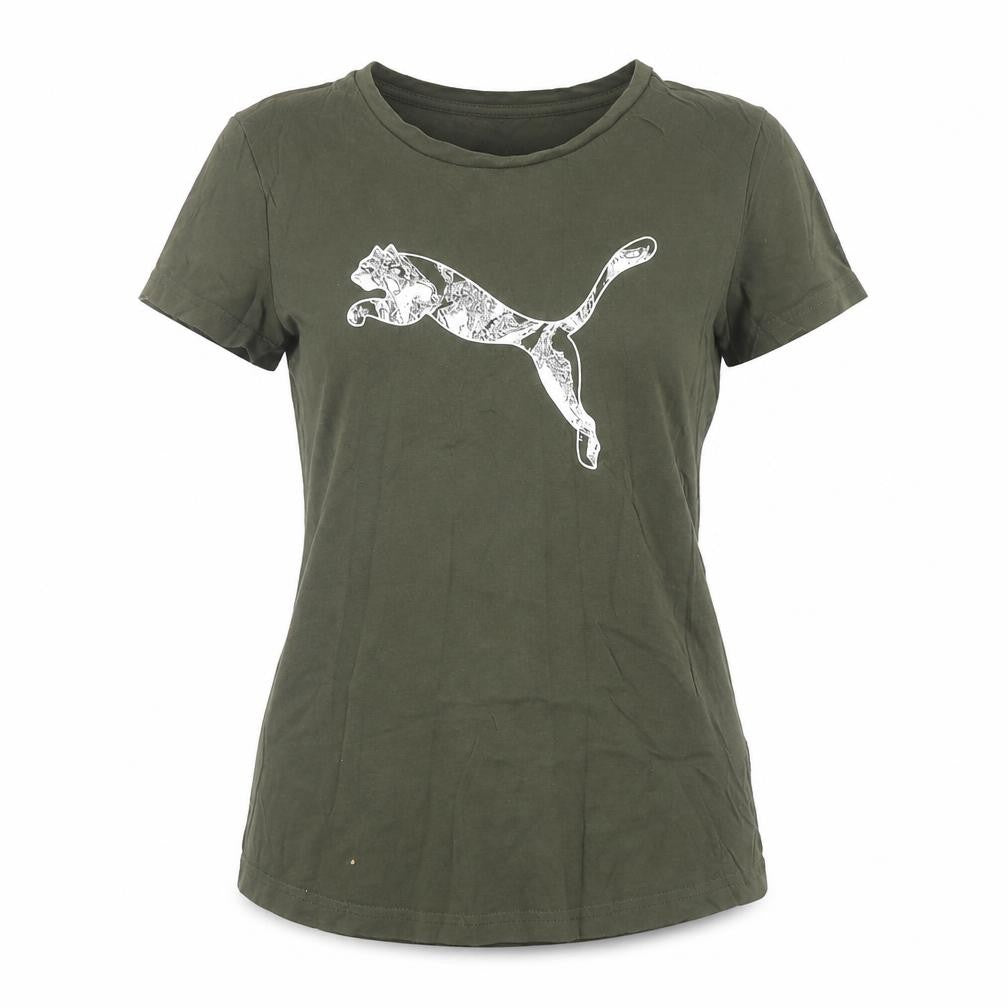 Puma Womens Green XS Basic Sport T-Shirt