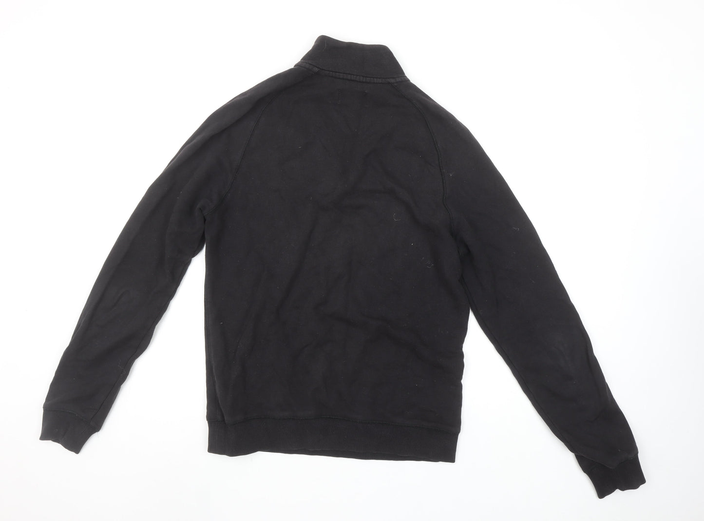 Farah Men's Black 1/4 Zip Organic Cotton Sweatshirt Size S