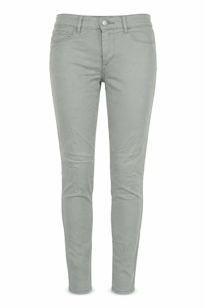PIECES Women Green Skinny Jeans M Slim Fit Stretch Denim