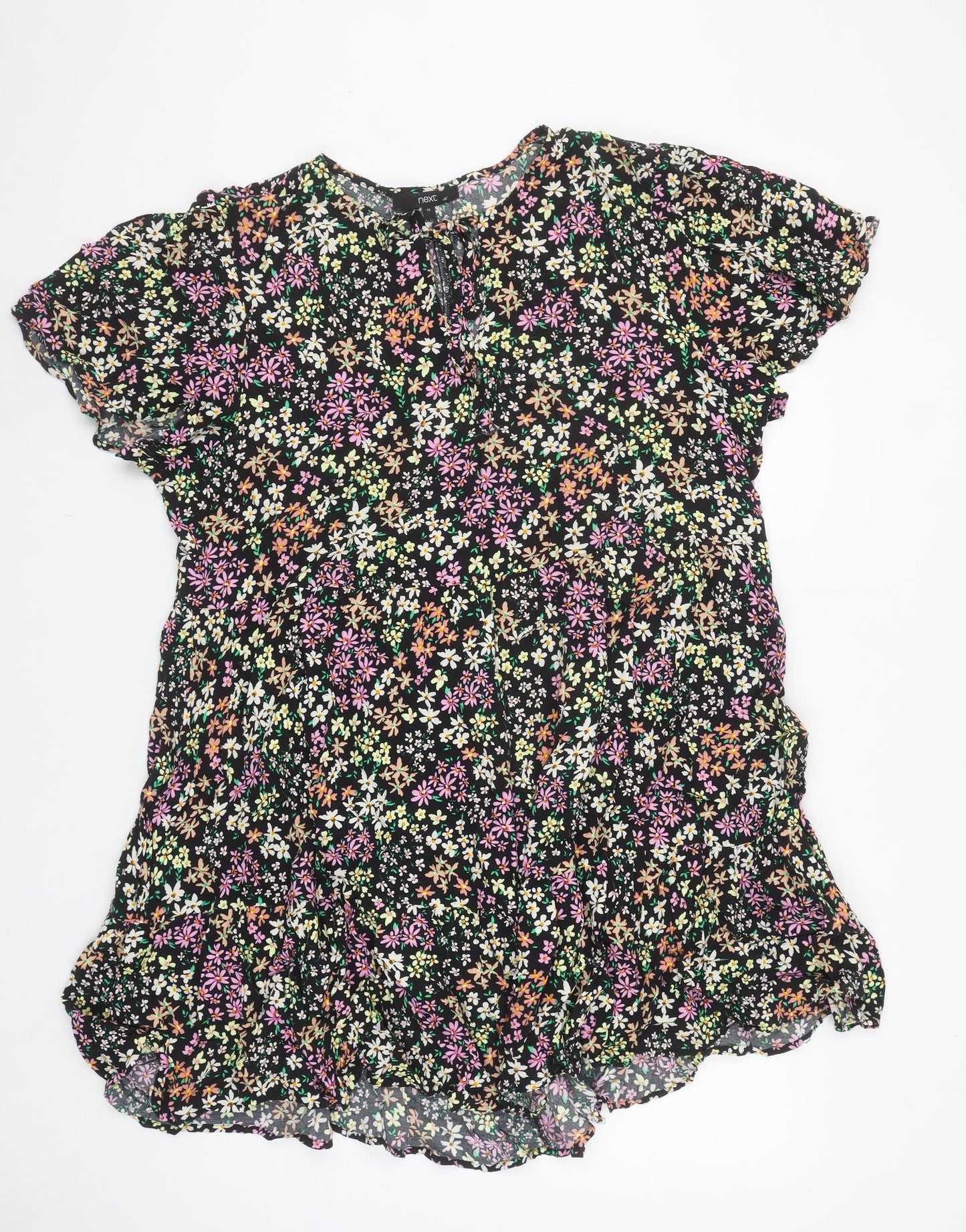 Next Women’s Multicoloured Floral A-Line Short Dress Size 18