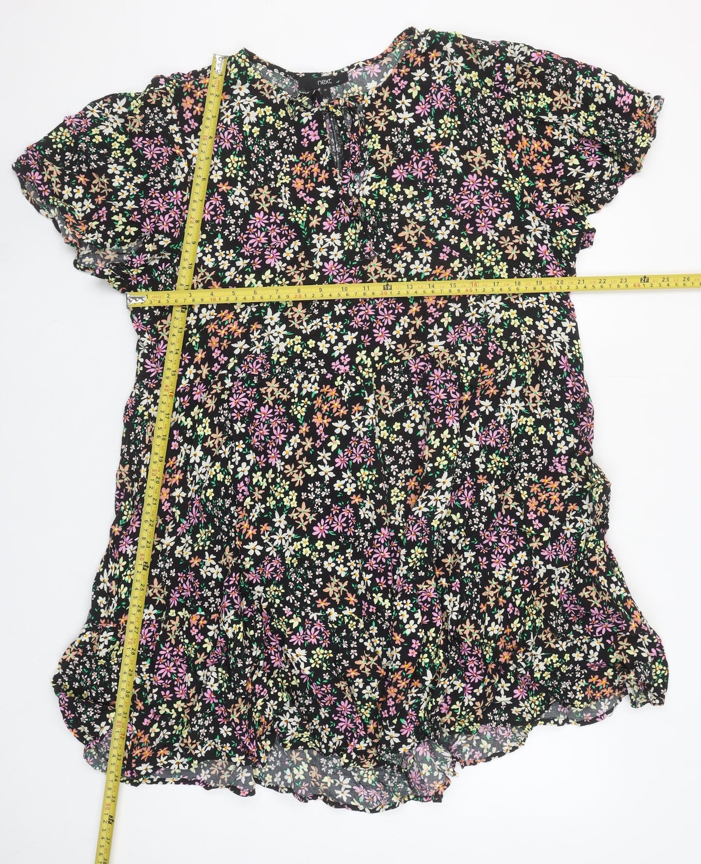Next Women’s Multicoloured Floral A-Line Short Dress Size 18